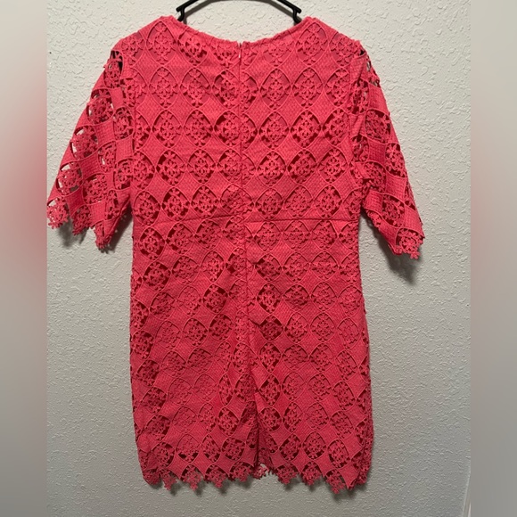 Francesca’s Pink Embroidered Short Sleeve Summer Dress - Picture 2 of 2